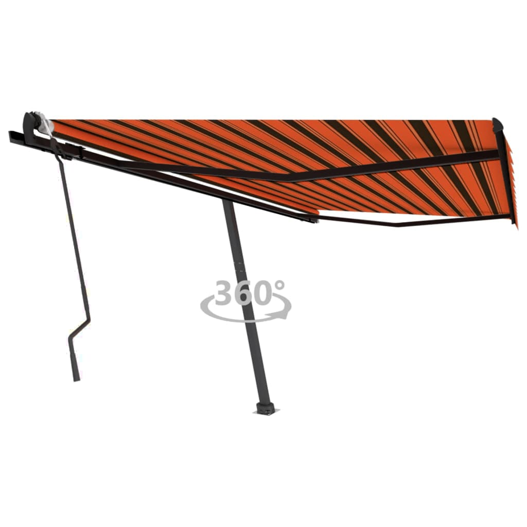 VidaXL Luifel vrijstaand handmatig uittrekbaar 450x300 cm oranje bruin