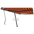 VidaXL Luifel vrijstaand handmatig uittrekbaar 450x300 cm oranje bruin