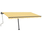 VidaXL Luifel handmatig uittrekbaar met LED 450x300 cm geel en wit