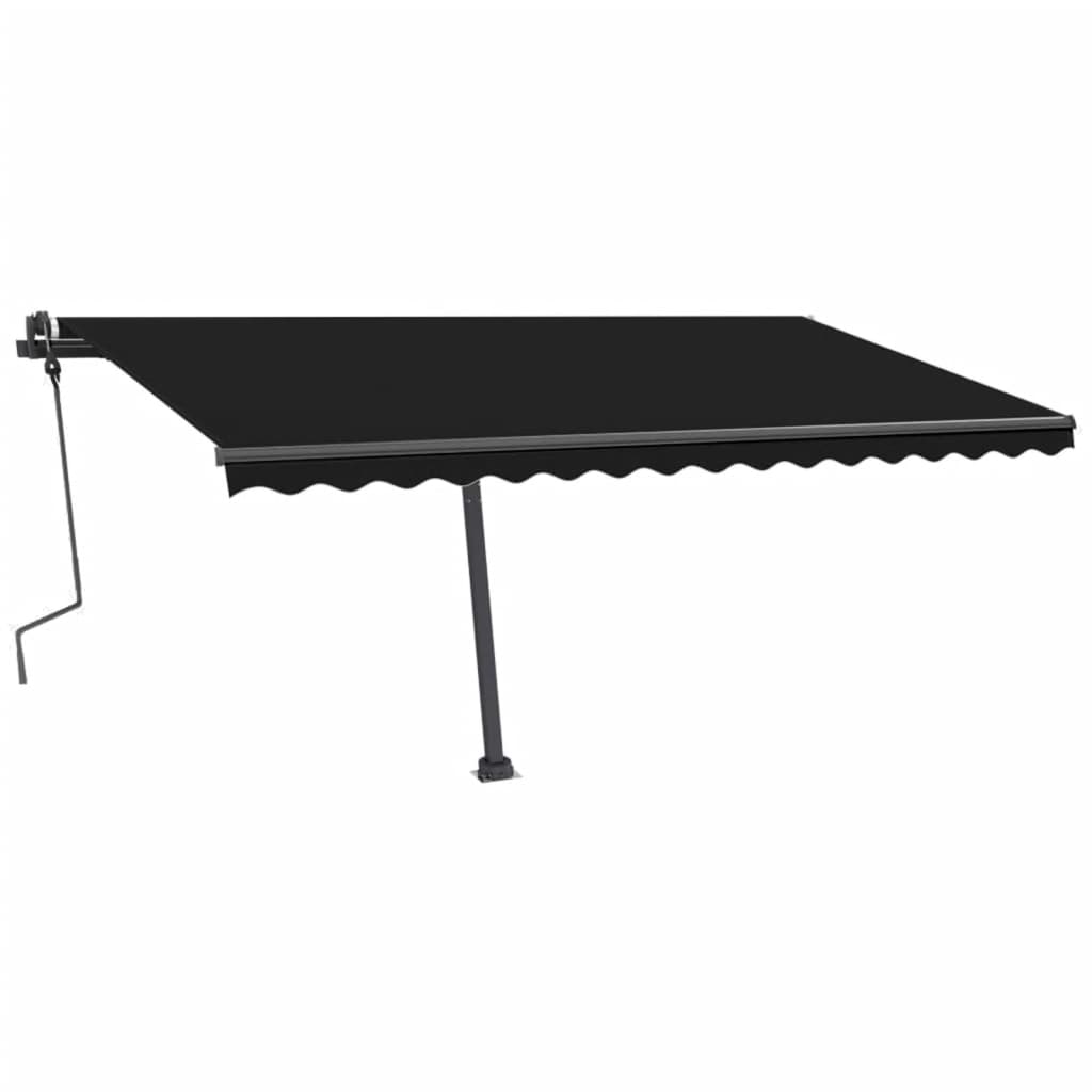 VidaXL Luifel handmatig uittrekbaar met LED 450x300 cm antracietkleur