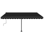 VidaXL Luifel handmatig uittrekbaar met LED 450x300 cm antracietkleur