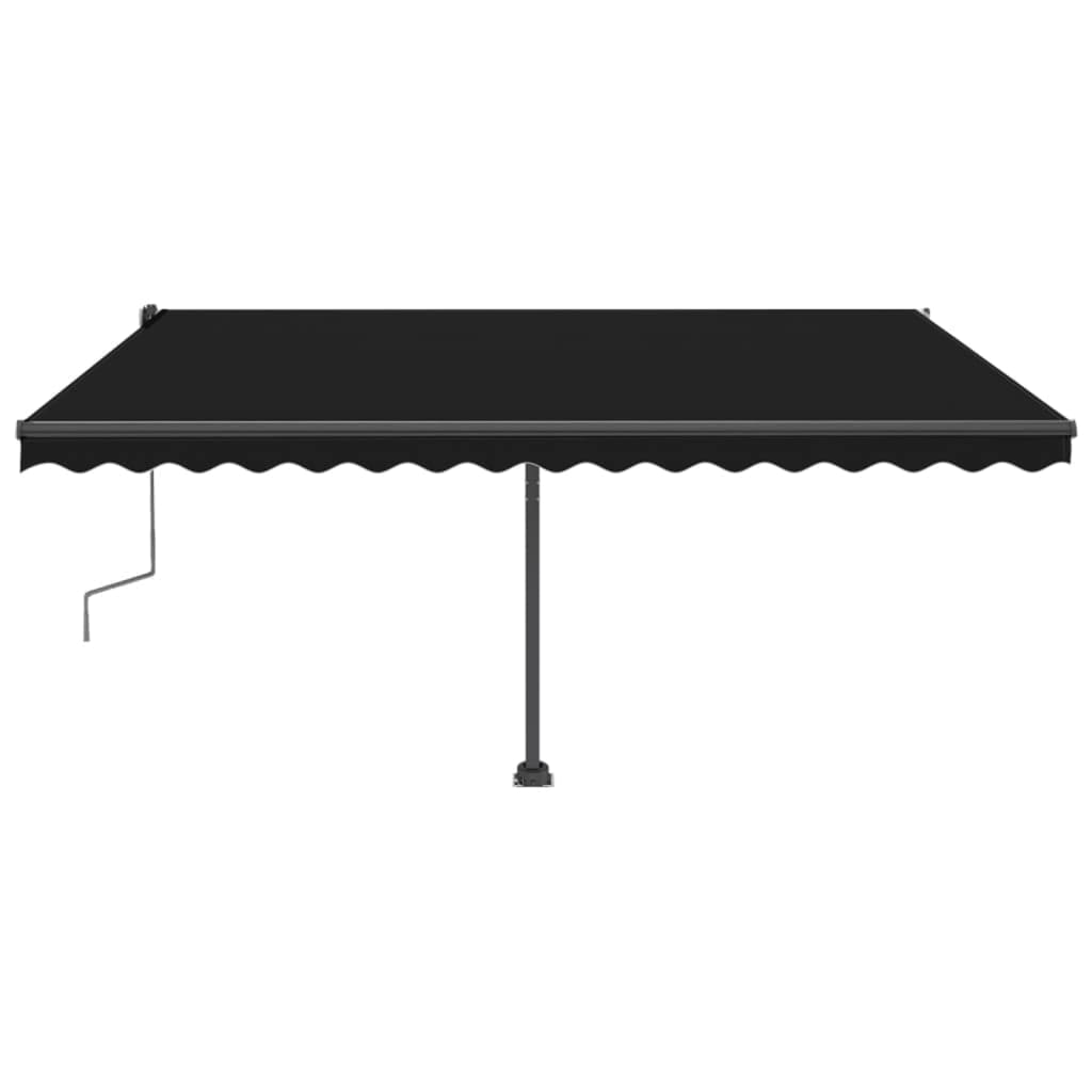 VidaXL Luifel handmatig uittrekbaar met LED 450x300 cm antracietkleur