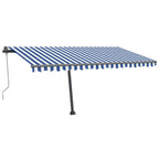 VidaXL Luifel vrijstaand automatisch 450x300 cm blauw en wit