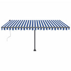 VidaXL Luifel vrijstaand automatisch 450x300 cm blauw en wit