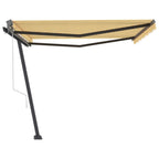 VidaXL Luifel vrijstaand automatisch 450x300 cm geel en wit