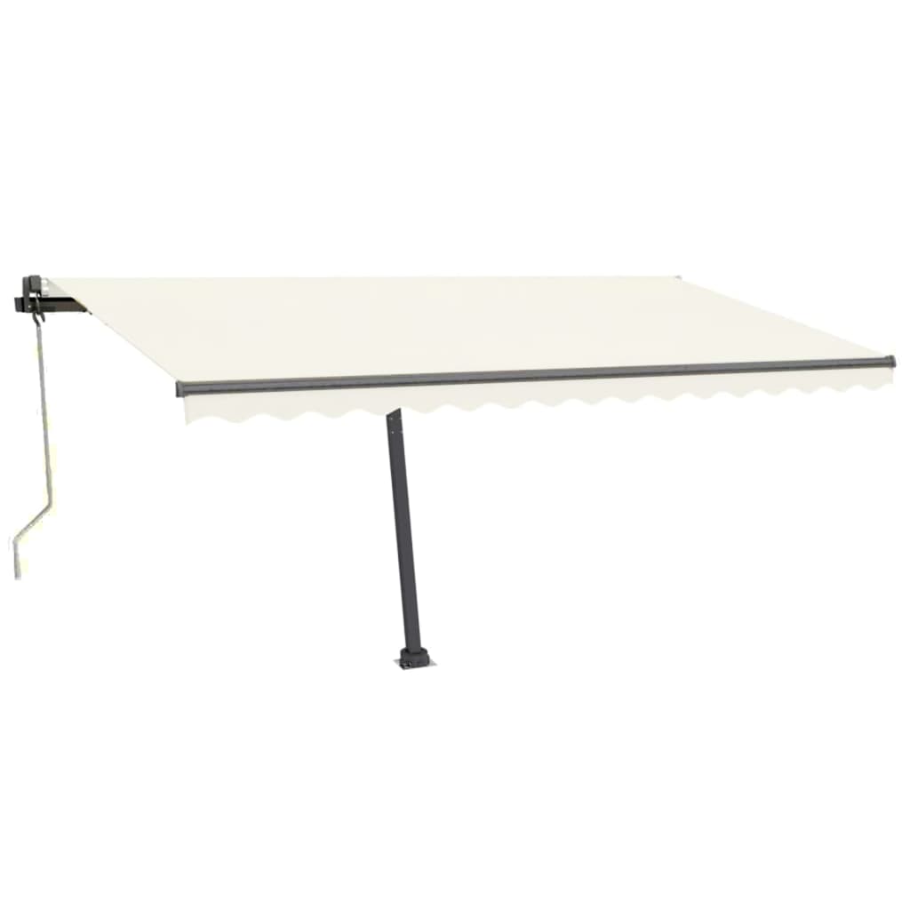 VidaXL Luifel automatisch met LED en windsensor 450x300 cm crèmekleur
