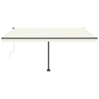 VidaXL Luifel automatisch met LED en windsensor 450x300 cm crèmekleur