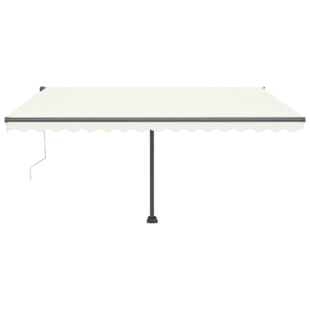 VidaXL Luifel automatisch met LED en windsensor 450x300 cm crèmekleur