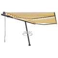 VidaXL Luifel automatisch met LED en windsensor 450x300 cm geel en wit