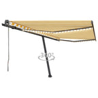 VidaXL Luifel automatisch met LED en windsensor 450x300 cm geel en wit
