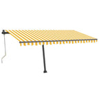 VidaXL Luifel automatisch met LED en windsensor 450x300 cm geel en wit