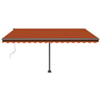 VidaXL Luifel automatisch met LED windsensor 450x300 cm oranje bruin