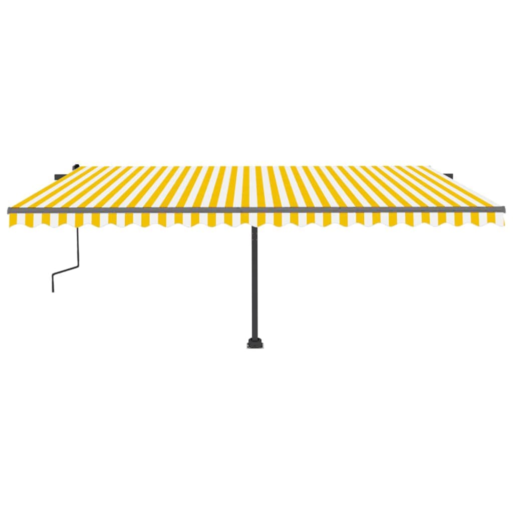 VidaXL Luifel vrijstaand handmatig uittrekbaar 500x300 cm geel en wit