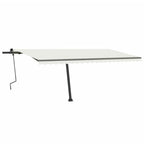 VidaXL Luifel handmatig uittrekbaar met LED 500x300 cm crèmekleurig