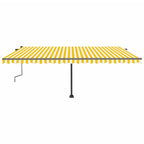 VidaXL Luifel handmatig uittrekbaar met LED 500x300 cm geel en wit