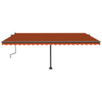 VidaXL Luifel handmatig uittrekbaar met LED 500x300 cm oranje en bruin