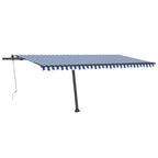 VidaXL Luifel vrijstaand automatisch 500x300 cm blauw en wit