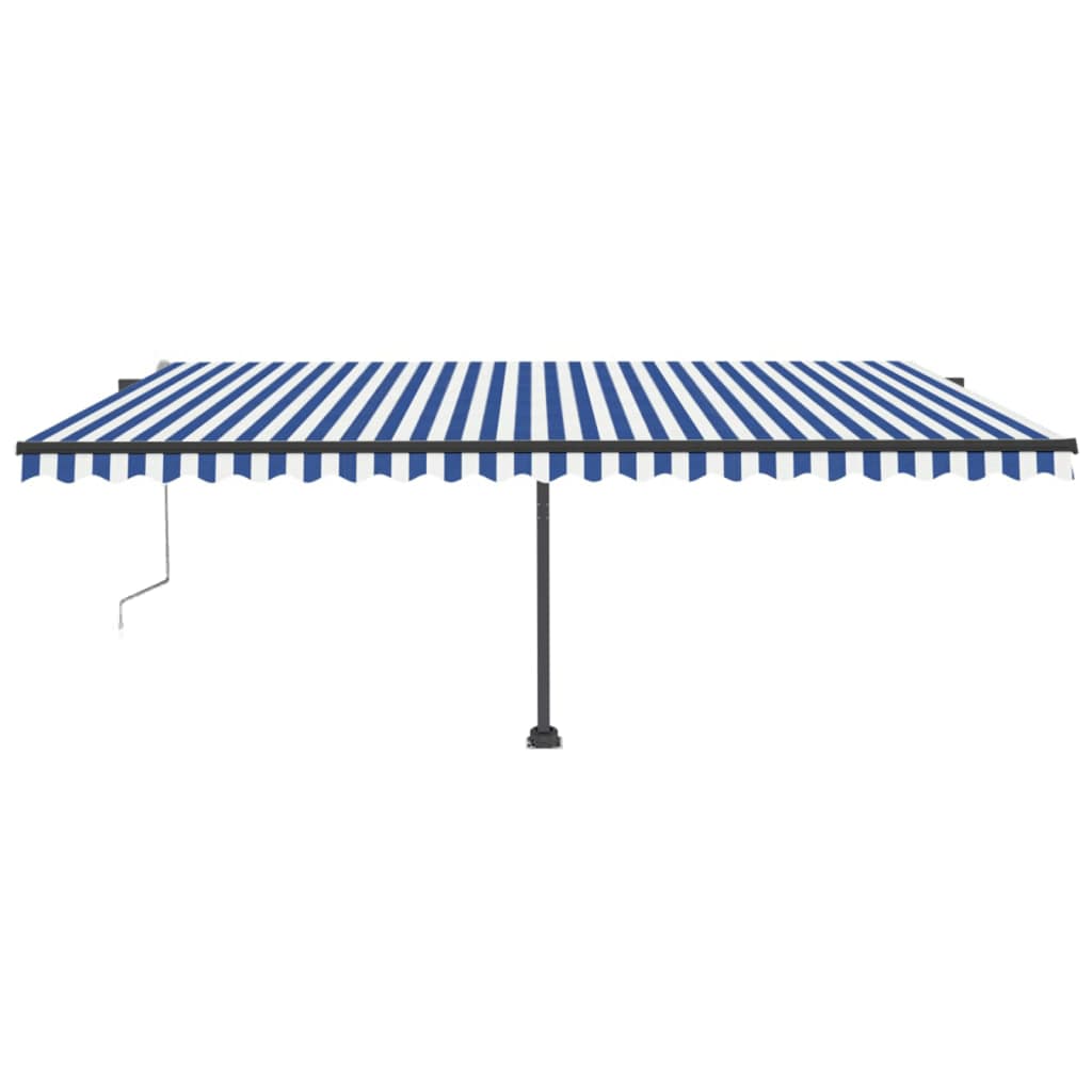 VidaXL Luifel vrijstaand automatisch 500x300 cm blauw en wit
