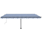 VidaXL Luifel vrijstaand automatisch 500x300 cm blauw en wit