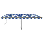 VidaXL Luifel automatisch met LED en windsensor 500x300 cm blauw wit