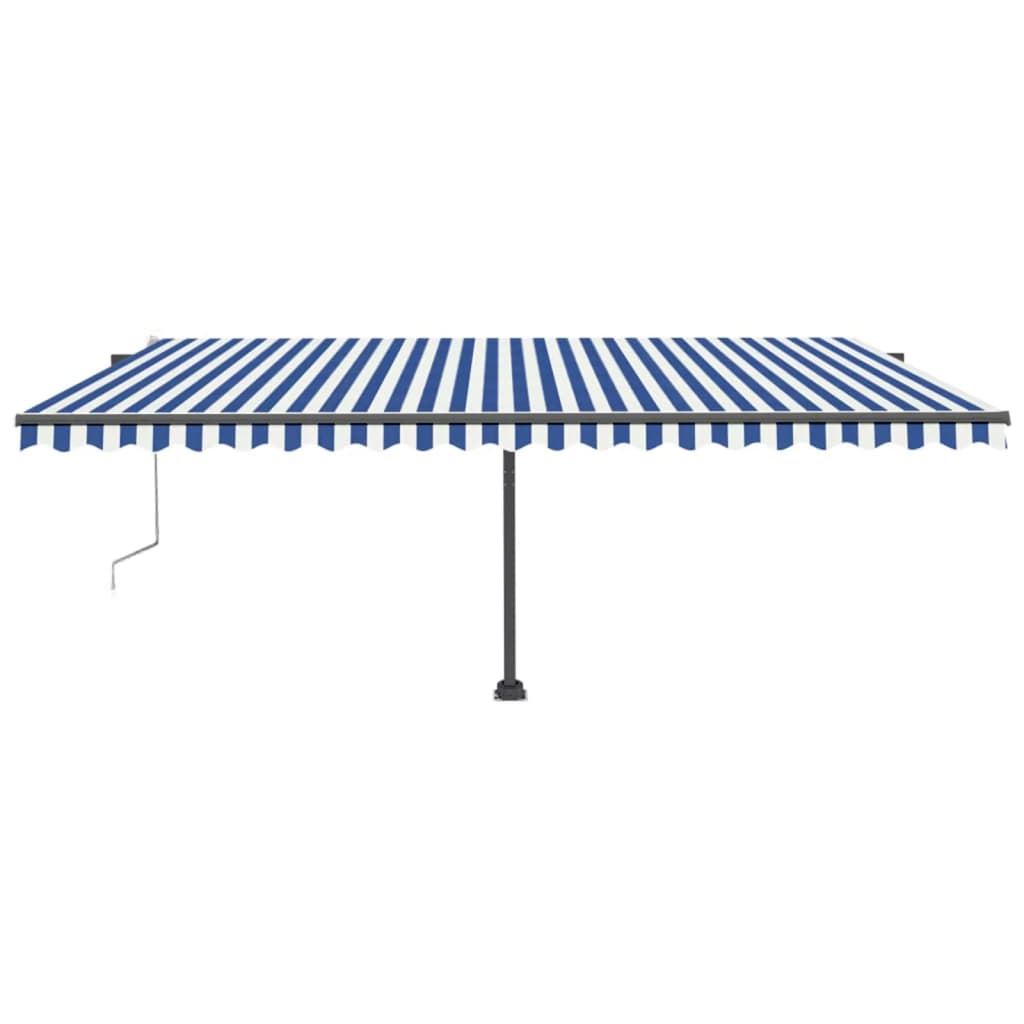 VidaXL Luifel automatisch met LED en windsensor 500x300 cm blauw wit