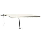 VidaXL Luifel automatisch met LED en windsensor 500x300 cm crèmekleur