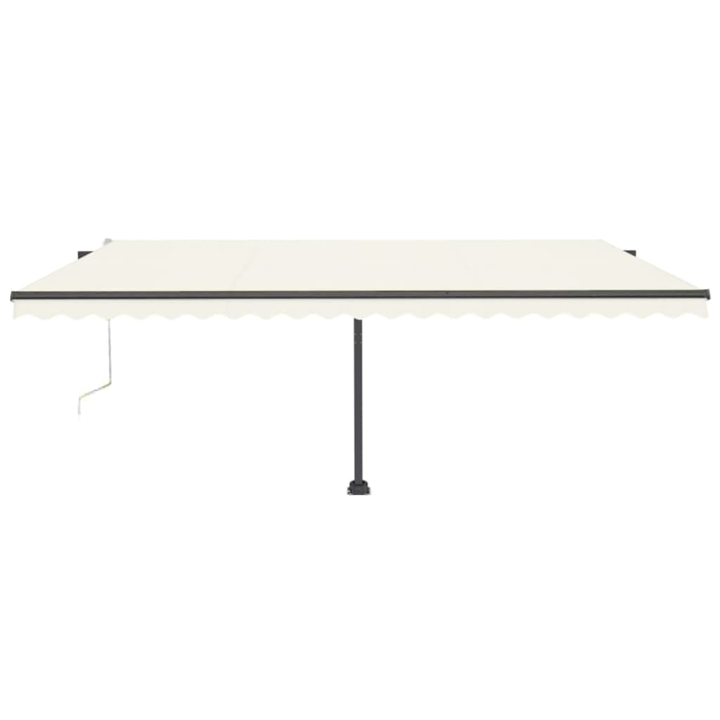VidaXL Luifel automatisch met LED en windsensor 500x300 cm crèmekleur