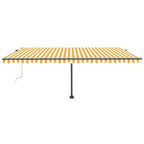 VidaXL Luifel automatisch met LED en windsensor 500x300 cm geel en wit