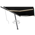 VidaXL Luifel automatisch met LED en windsensor 500x300 cm antraciet