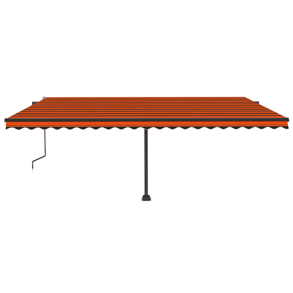 VidaXL Luifel automatisch met LED windsensor 500x300 cm oranje bruin