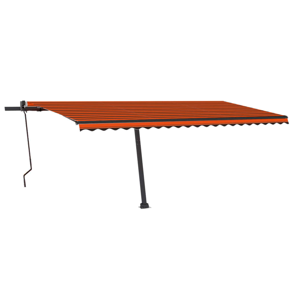 VidaXL Luifel automatisch met LED windsensor 500x300 cm oranje bruin