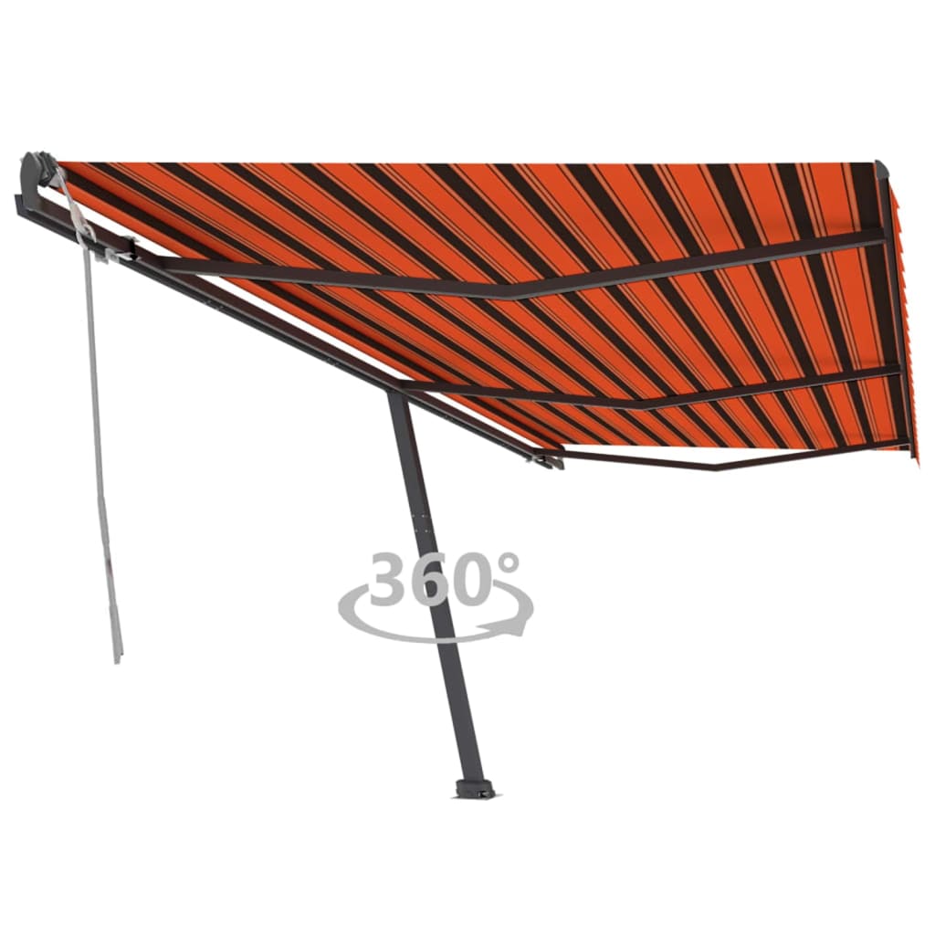 VidaXL Luifel vrijstaand handmatig uittrekbaar 600x300 cm oranje bruin