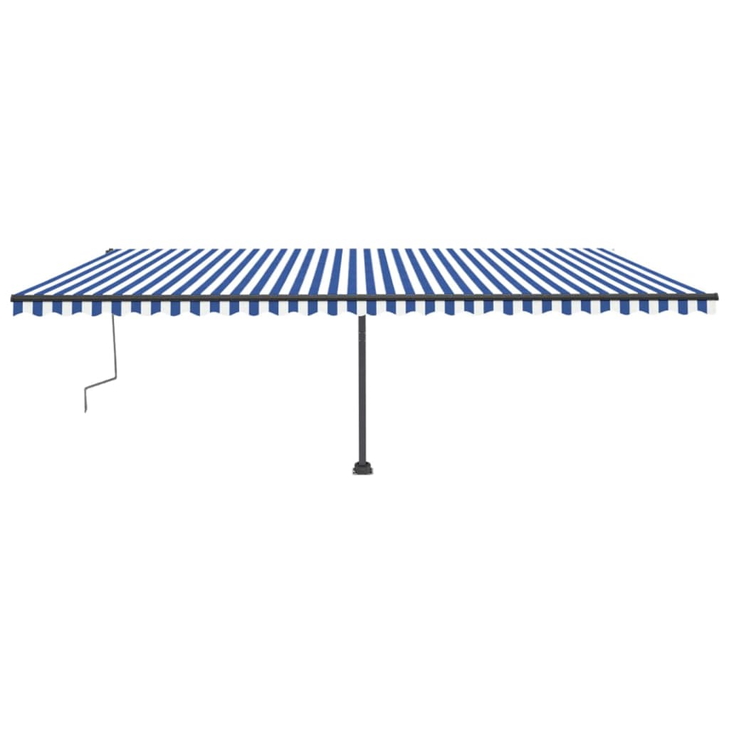 VidaXL Luifel handmatig uittrekbaar met LED 600x300 cm blauw en wit