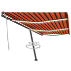 VidaXL Luifel handmatig uittrekbaar met LED 600x300 cm oranje en bruin