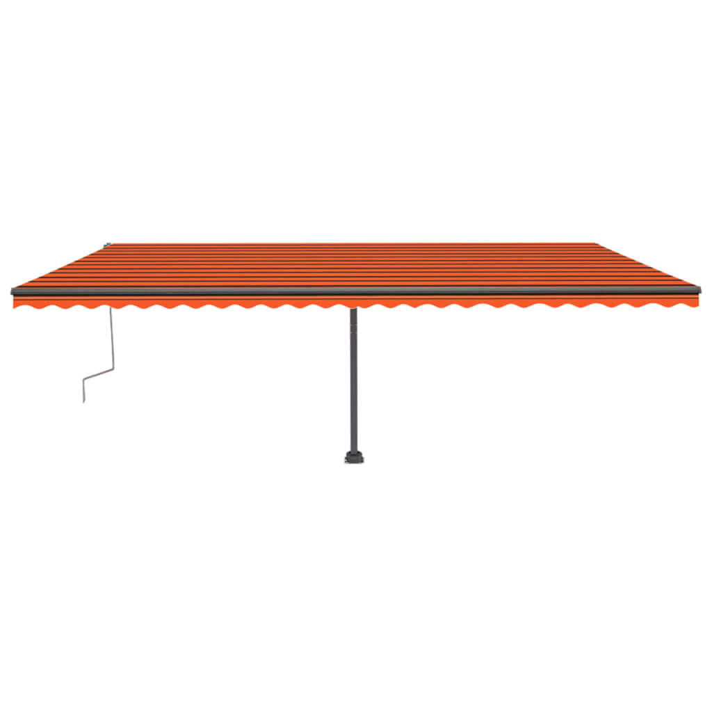 VidaXL Luifel handmatig uittrekbaar met LED 600x300 cm oranje en bruin