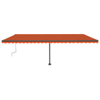 VidaXL Luifel handmatig uittrekbaar met LED 600x300 cm oranje en bruin