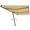 VidaXL Luifel vrijstaand automatisch 600x300 cm geel en wit