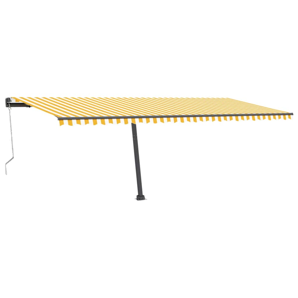 VidaXL Luifel vrijstaand automatisch 600x300 cm geel en wit