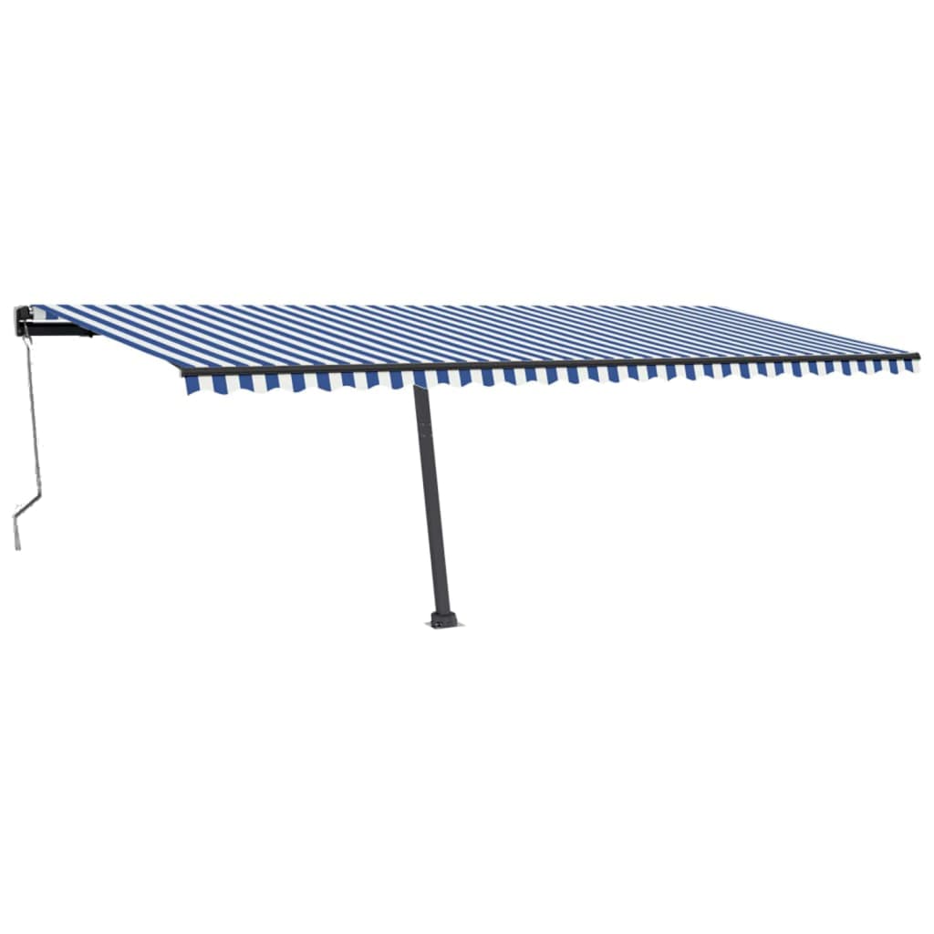 VidaXL Luifel automatisch met LED en windsensor 600x300 cm blauw wit