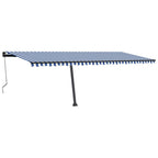VidaXL Luifel automatisch met LED en windsensor 600x300 cm blauw wit