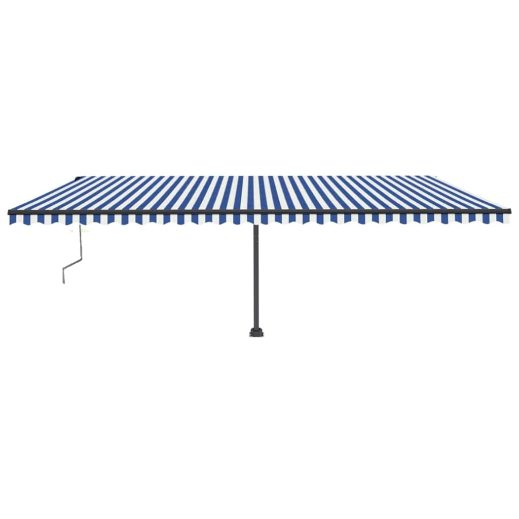 VidaXL Luifel automatisch met LED en windsensor 600x300 cm blauw wit