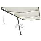 VidaXL Luifel automatisch met LED en windsensor 600x300 cm crèmekleur