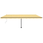 VidaXL Luifel automatisch met LED en windsensor 600x300 cm geel en wit