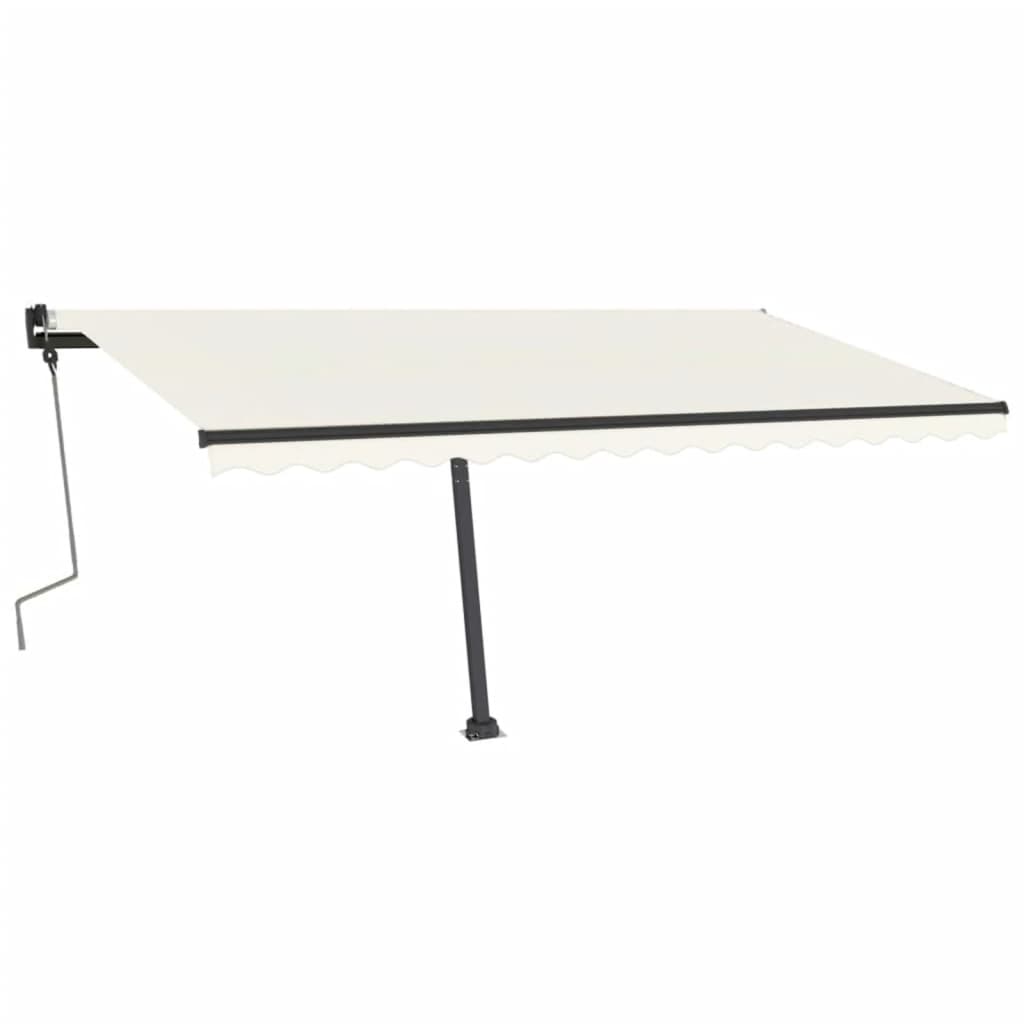 VidaXL Luifel vrijstaand handmatig uittrekbaar 400x350 cm crèmekleurig