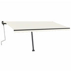 VidaXL Luifel vrijstaand handmatig uittrekbaar 400x350 cm crèmekleurig