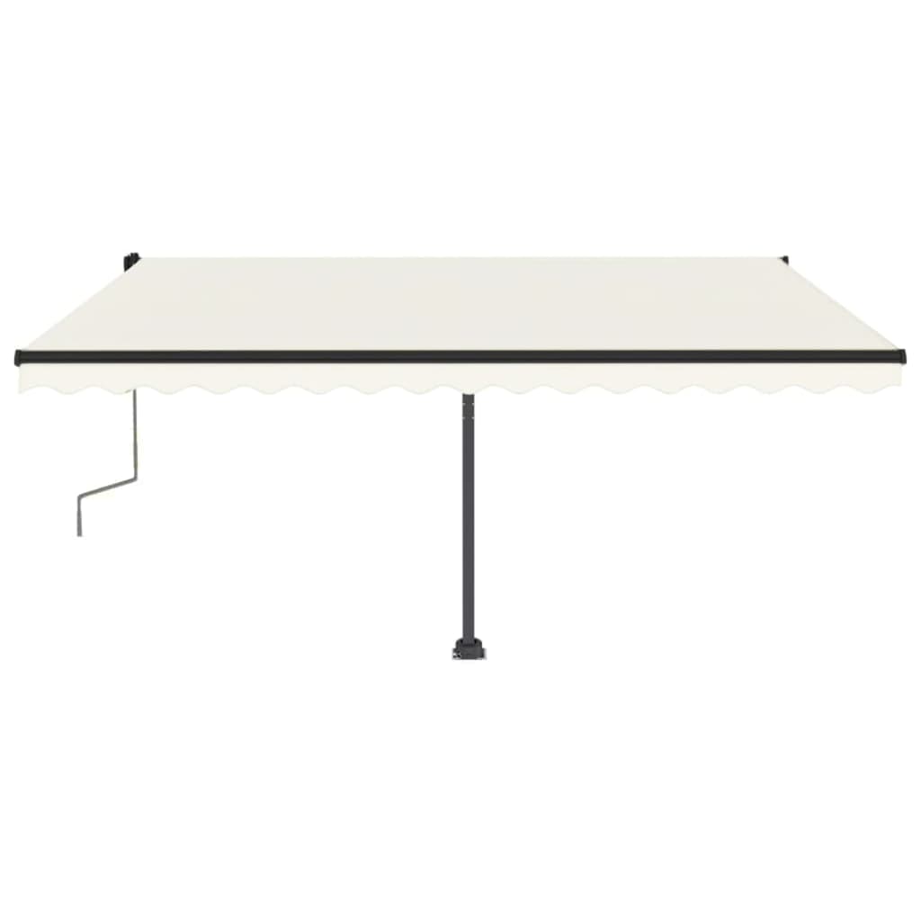 VidaXL Luifel vrijstaand handmatig uittrekbaar 400x350 cm crèmekleurig