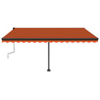 VidaXL Luifel vrijstaand handmatig uittrekbaar 400x350 cm oranje bruin