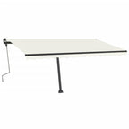 VidaXL Luifel handmatig uittrekbaar met LED 400x350 cm crèmekleurig