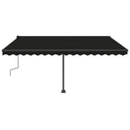 VidaXL Luifel handmatig uittrekbaar met LED 400x350 cm antracietkleur