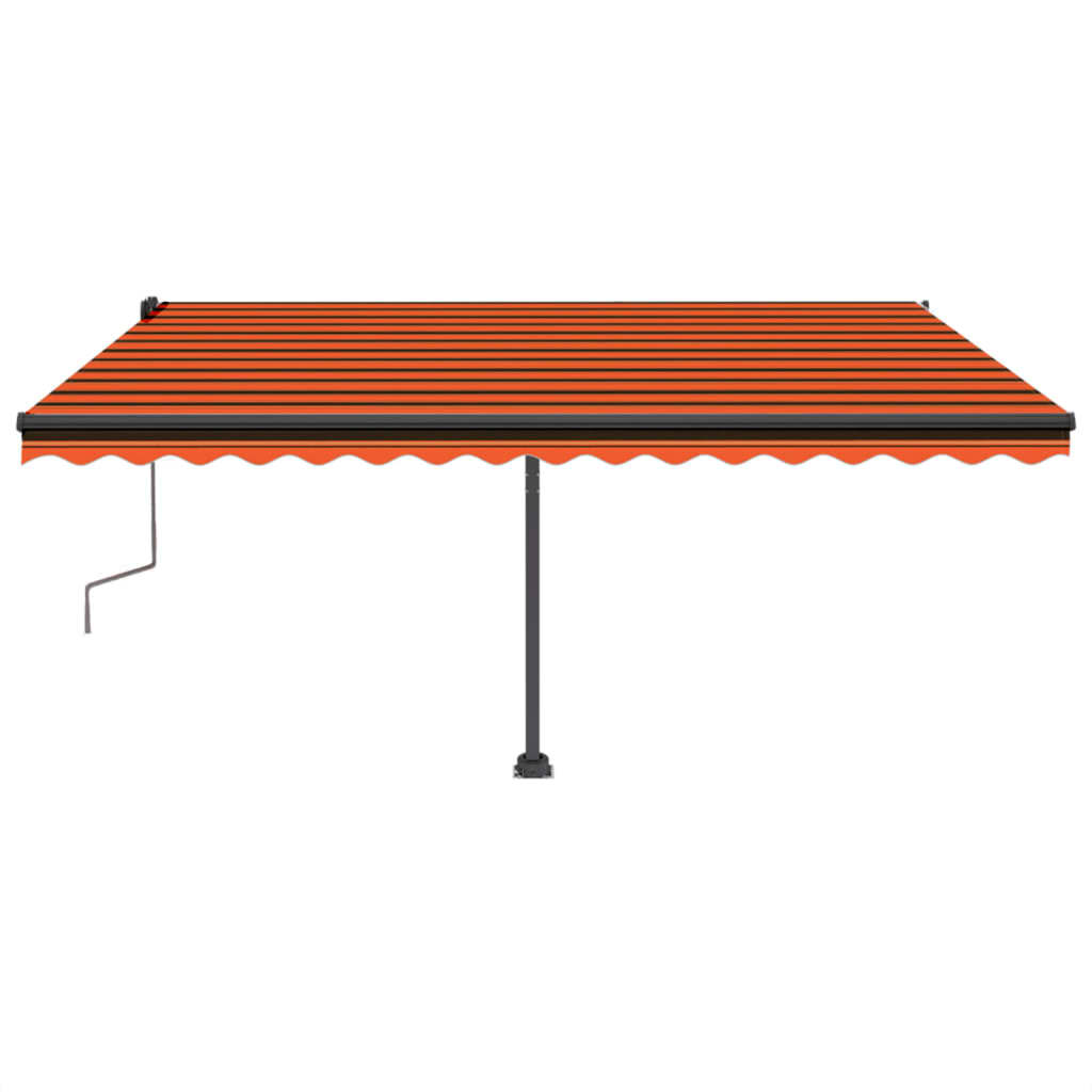 VidaXL Luifel handmatig uittrekbaar met LED 400x350 cm oranje en bruin